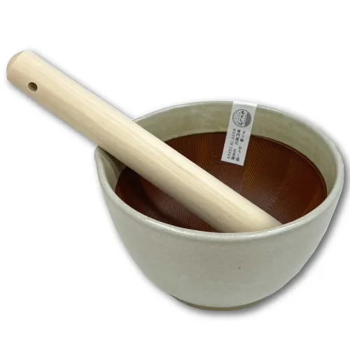 粋なすり鉢 白+すりこ木セット