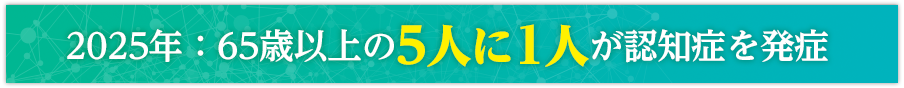 2025年:65歳以上の5人に1人が認知症を発症
