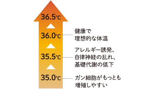 体温と健康状態の関係。