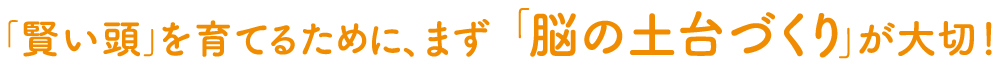 「賢い頭」を育てるために、まず「脳の土台づくり」が大切!