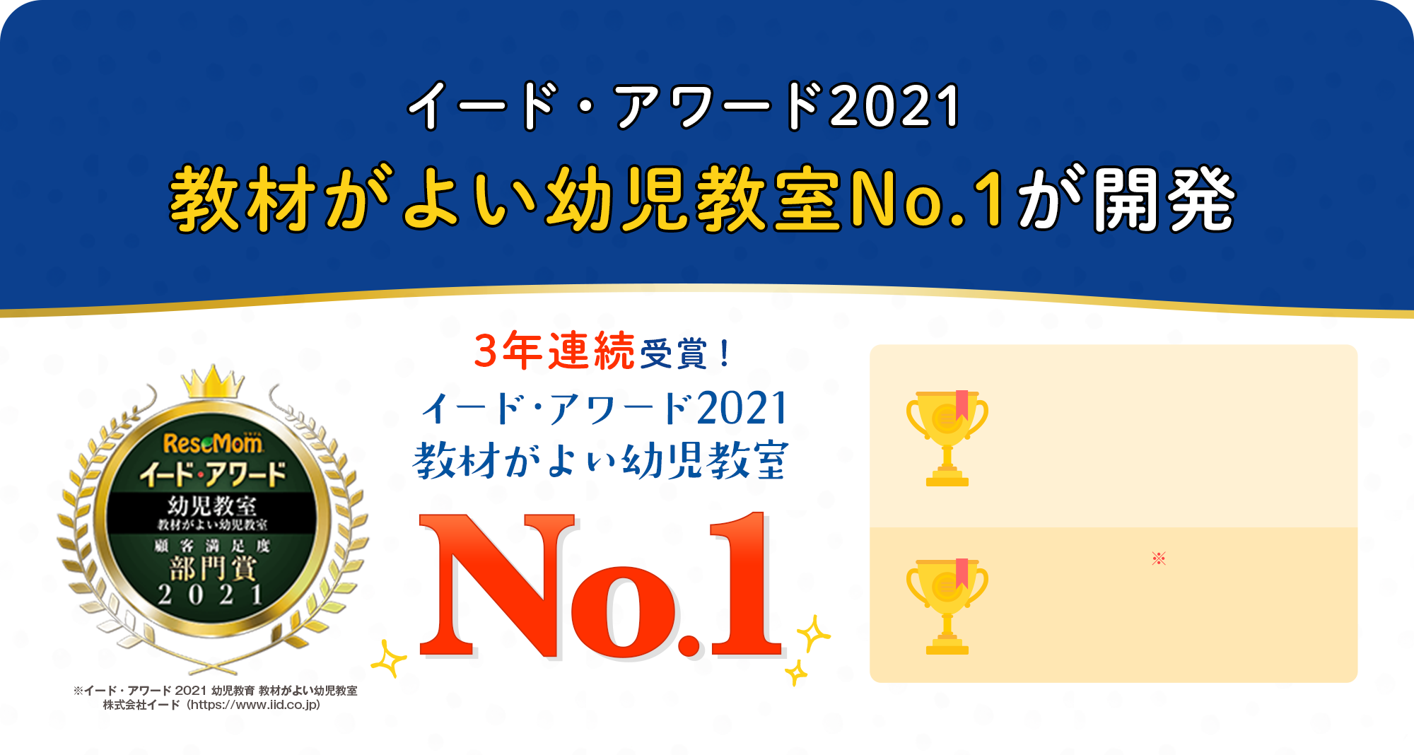 イード・アワード2021 教材がよい幼児教室No.1が開発